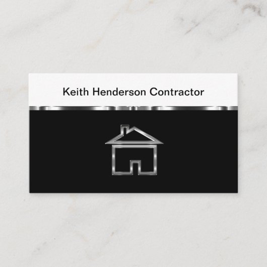 上品なクール建物請負業者の名刺 名刺 (正面)