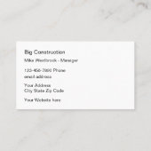 上品なクール建築名刺 名刺 (裏面)