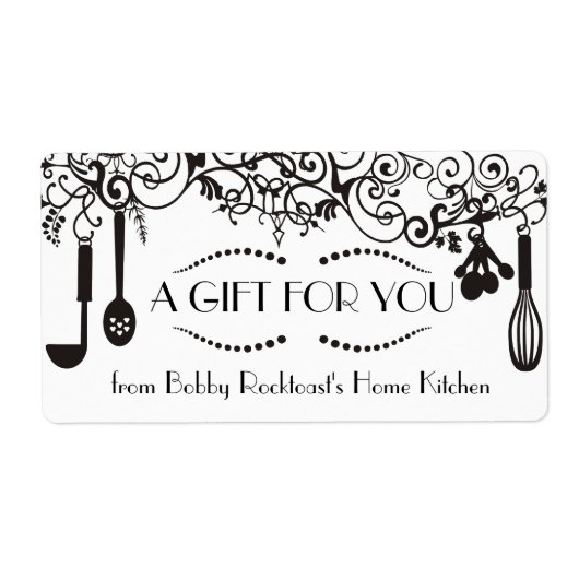 上品なクール飾り料理人ケータリング ラベル (正面)