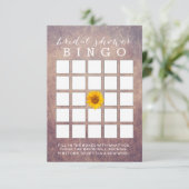 上品なグランジひまわりブライダルシャワービンゴカード 招待状 (スタンド正面)