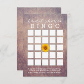 上品なグランジひまわりブライダルシャワービンゴカード 招待状 (正面/裏面)