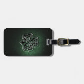上品なグランジアイリッシュラッキーシャムロパーソナライズされたック ラゲッジタグ (正面横)