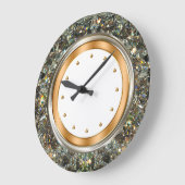 上品なグリジーきらきら光るスタイルウォール ラージ壁時計 (傾斜)