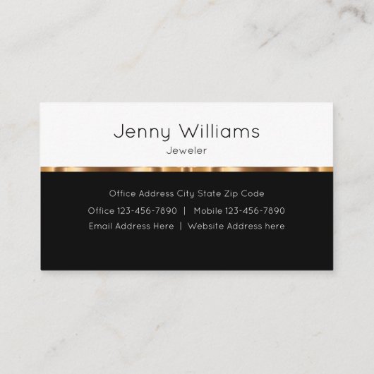 上品なグリジージュエリーストア宝石商の名刺 名刺 (裏面)