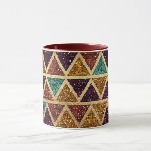 上品なグリッターの三角形の金ゴールドホイル マグカップ (中央)