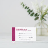 上品なグリッターピンクアポイントメント名刺 予約カード (スタンド正面)