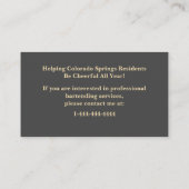 上品なグリッターミクソロジストバーテンダービジネスカード 名刺 (裏面)