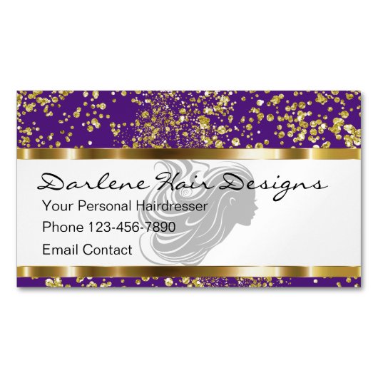 上品なグリッツィヘア美しい マグネット名刺 (正面)