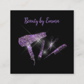 上品なグリッツヘアスタイリストアポイントメントビジネスカー スクエア名刺 (正面)