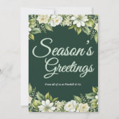 上品なグリーンビジネスクリスマスカード シーズンカード (正面)