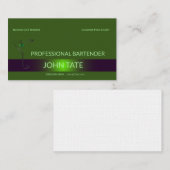 上品なグリーンマルティニメタリックバーテンダーテンプレート 名刺 (正面/裏面)