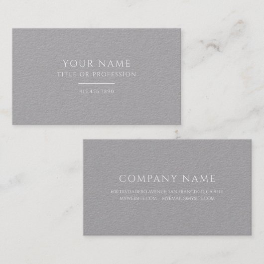 上品なグレーの名刺 名刺 (正面/裏面)