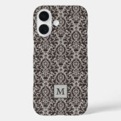 上品なグレーブラックダマスクモノグラム Case-Mate iPhoneケース (裏面)