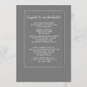 上品なグレーホワイトミニマリストの卒業 案内状 (裏面)