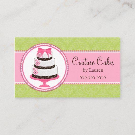 上品なケーキのベーカリー 名刺 (正面)