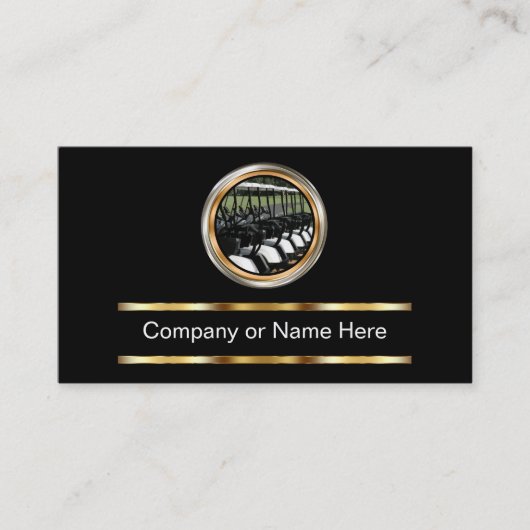 上品なゴルフカートのエンブレム名刺 名刺 (正面)