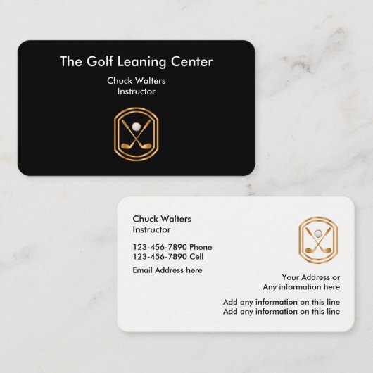 上品なゴルフテーマ 名刺 (正面/裏面)