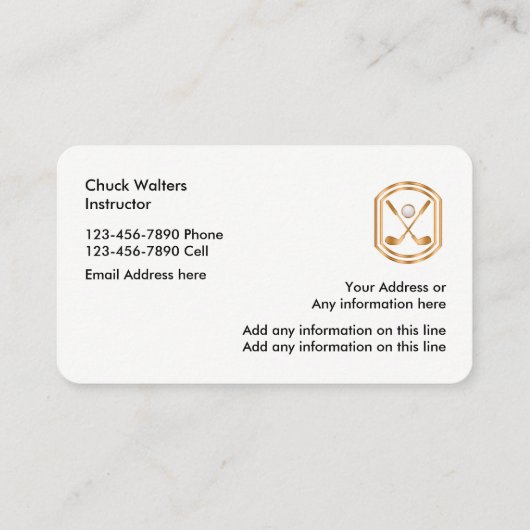 上品なゴルフテーマ 名刺 (裏面)