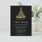 上品なゴールドのクリスマスパーティーへのご招待 招待状 (スタンド正面)