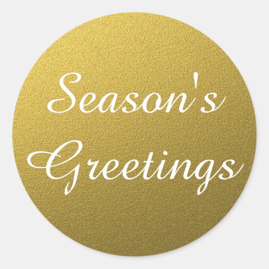 上品なゴールドフォイル季節のごあいさつクリスマス ラウンドシール (正面)