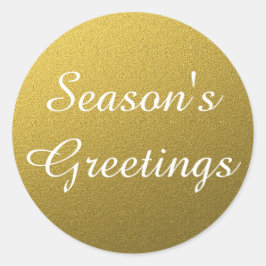 上品なゴールドフォイル季節のごあいさつクリスマス ラウンドシール