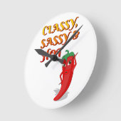 上品なサッシーとホットペッパーDiva ラウンド壁時計 (傾斜)