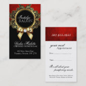 上品なサロンおよびスパの名刺 予約カード (正面/裏面)