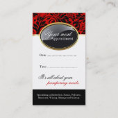 上品なサロンおよびスパの名刺 予約カード (裏面)