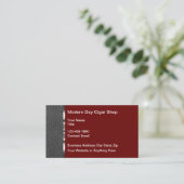 上品なシガースモークショップビジネスカード 名刺 (スタンド正面)