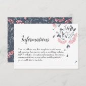 上品なシックなグレーピンクの水色結婚の詳細 エンクロージャーカード (正面/裏面)