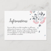 上品なシックなグレーピンクの水色結婚の詳細 エンクロージャーカード (正面)