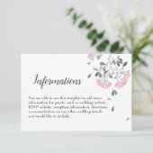 上品なシックなグレーピンクの水色結婚の詳細 エンクロージャーカード (スタンド正面)