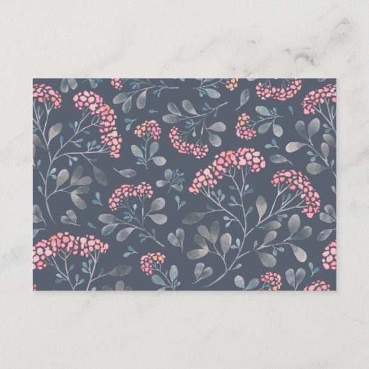 上品なシックなグレーピンクの水色結婚の詳細 エンクロージャーカード (裏面)