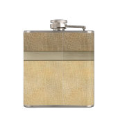 上品なシックなゴールデンラッキーシャムロックレザールック フラスク (裏面)