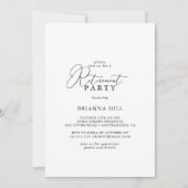 上品なシックなミニマリストの退職パーティー 招待状 (正面)