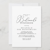 上品なシックなミニマリストブリデスメイドランチョンシャワー 招待状 (正面)