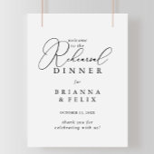 上品なシックなミニマリストリハーサルディナーウェルカム ポスター