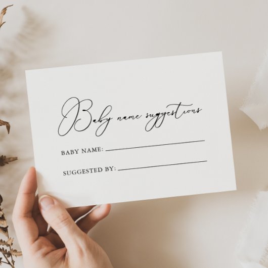 上品なシックなミニマルベビー名候補カード