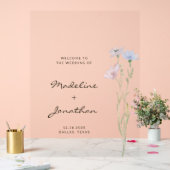 上品なシックなワイルドフラワーベージュ結婚のウェルカムサイン アクリルサイン (ウェディング)