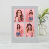 上品なシックな写真コラージュ卒業発表 招待状 (スタンド正面)