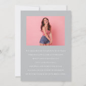 上品なシックな写真コラージュ卒業発表 招待状 (裏面)