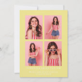 上品なシックな写真コラージュ卒業発表 招待状 (正面)
