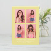 上品なシックな写真コラージュ卒業発表 招待状 (スタンド正面)