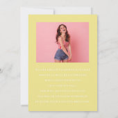 上品なシックな写真コラージュ卒業発表 招待状 (裏面)