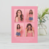 上品なシックな写真コラージュ卒業発表 招待状 (スタンド正面)