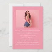 上品なシックな写真コラージュ卒業発表 招待状 (裏面)