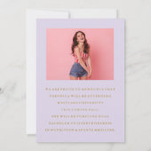 上品なシックな写真コラージュ卒業発表 招待状 (裏面)