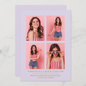 上品なシックな写真コラージュ卒業発表 招待状 (正面/裏面)
