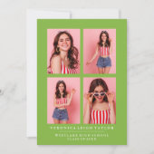 上品なシックな写真コラージュ卒業発表 招待状 (正面)