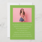 上品なシックな写真コラージュ卒業発表 招待状 (裏面)